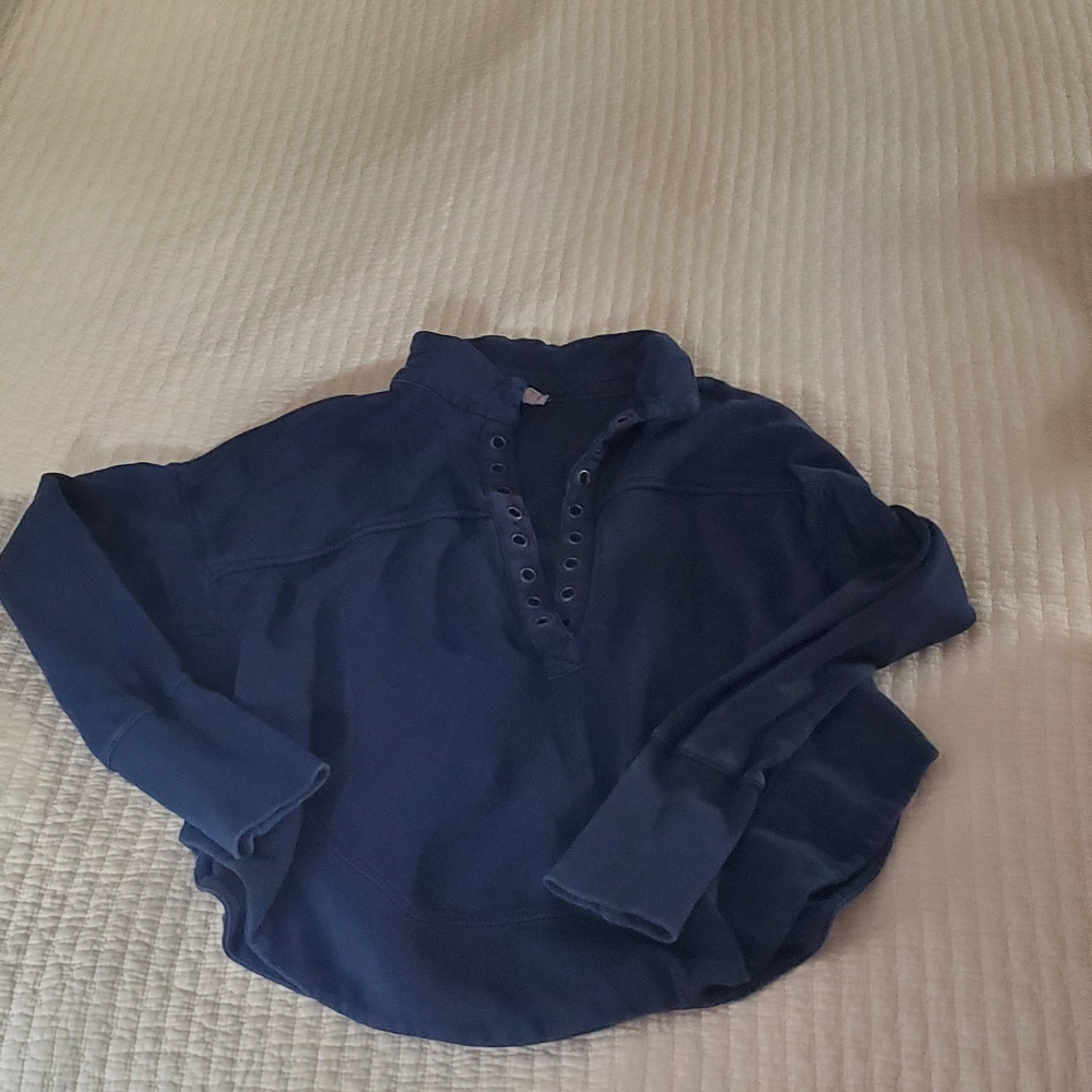 Pilcro Navy Cowl Neck Sweater
